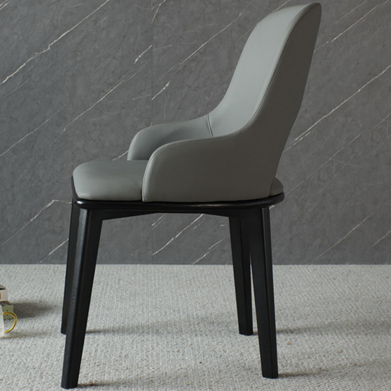 Eigentijdse open achterste eetstoelen armloze zijstoelen met houten benen voor keuken