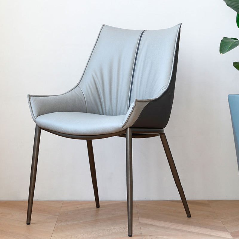 Sedie da pranzo in pelle finta contemporanea sedie laterali con gambe in metallo per cucina