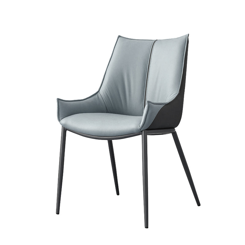 Sedie da pranzo in pelle finta contemporanea sedie laterali con gambe in metallo per cucina