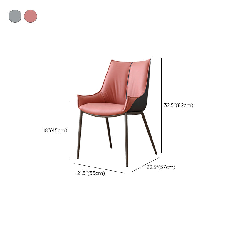 Sedie da pranzo in pelle finta contemporanea sedie laterali con gambe in metallo per cucina