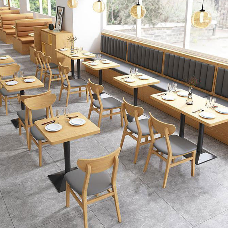 Houten open rug eetstoelen eigentijdse gestoffeerde eetstoelen