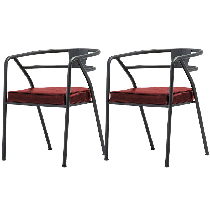 工業用布張りのダイニングチェアメタルオープンバックダイニングチェア