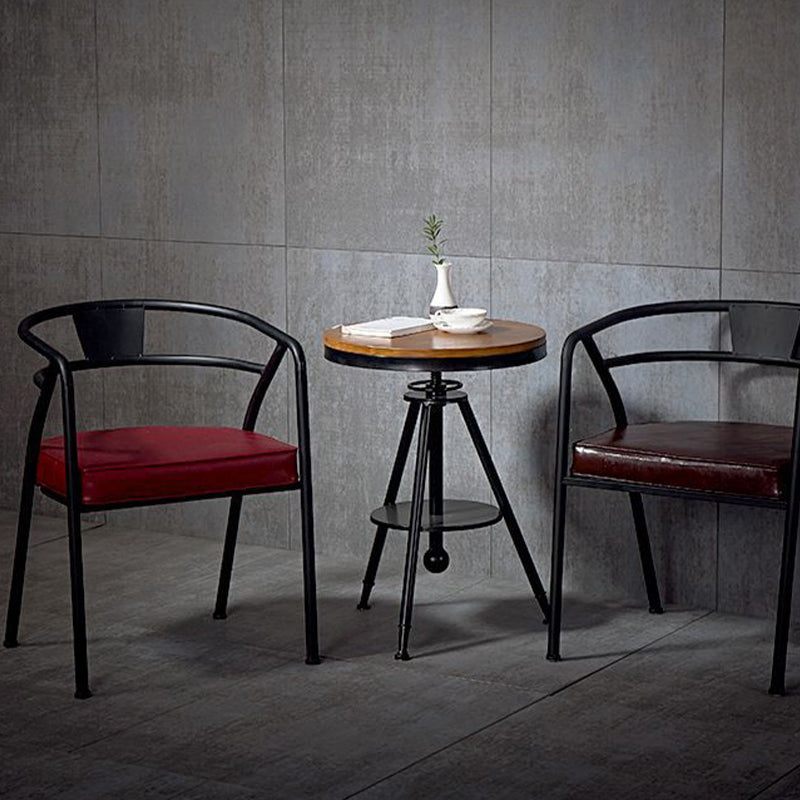 工業用布張りのダイニングチェアメタルオープンバックダイニングチェア