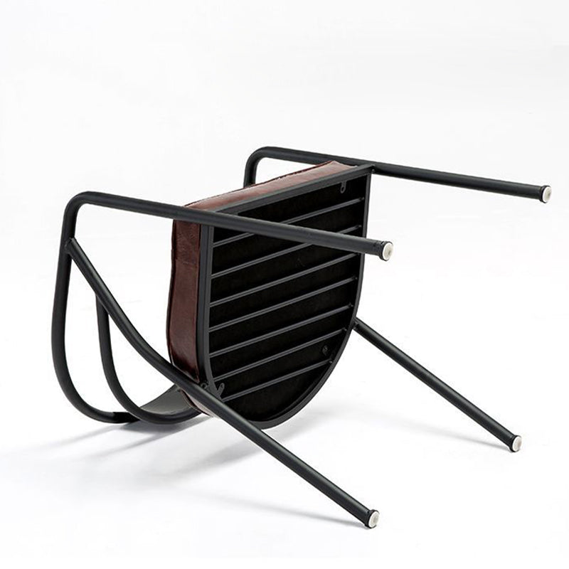 工業用布張りのダイニングチェアメタルオープンバックダイニングチェア