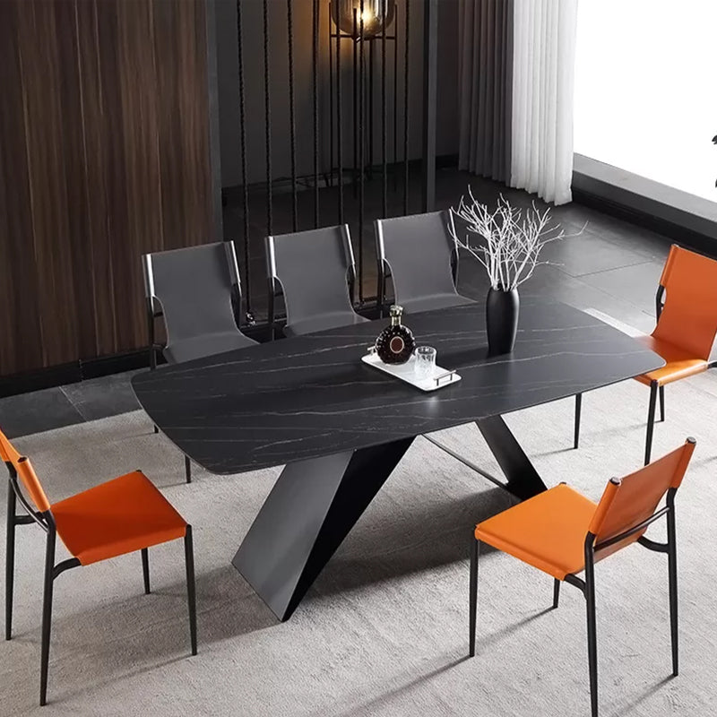 Chaises de salle à manger en cuir industriel chaises latérales sans bras avec des jambes en métal pour un usage domestique