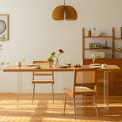 Rectangle Double Base Dining Table Modern Pine Wood Table for Kitchen Dining Room 47.2"L x 23.6"W x 29.5"H Without Chairs Clearhalo 'Dining Tables & Seating' 'Dining Tables' 'dining_table' 'furn' 'furn_dining_table' 'Furniture' 'Kitchen & Dining Furniture' 6391178