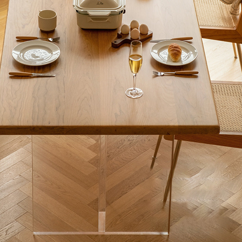Rectangle Double Base Dining Table Modern Pine Wood Table for Kitchen Dining Room Clearhalo 'Dining Tables & Seating' 'Dining Tables' 'dining_table' 'furn' 'furn_dining_table' 'Furniture' 'Kitchen & Dining Furniture' 6391179