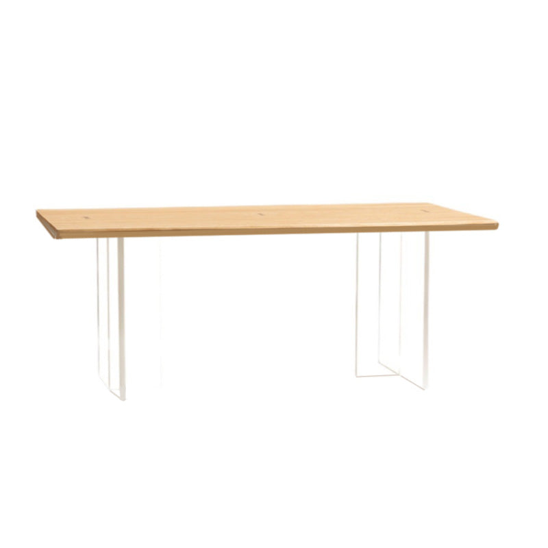 Rectangle Double Base Dining Table Modern Pine Wood Table for Kitchen Dining Room Without Chairs Clearhalo 'Dining Tables & Seating' 'Dining Tables' 'dining_table' 'furn' 'furn_dining_table' 'Furniture' 'Kitchen & Dining Furniture' 6391180