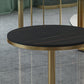 Traditional Luxury Round Dining Table Black Stone Top Table for Home