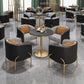 Traditional Luxury Round Dining Table Black Stone Top Table for Home