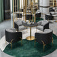 Traditional Luxury Round Dining Table Black Stone Top Table for Home