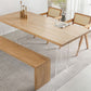 Table à manger rectangulaire en acrylique, Table moderne en bois de pin pour la cuisine