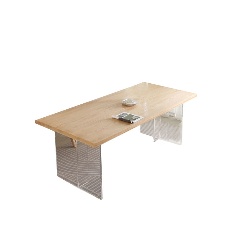 Table à manger rectangulaire en acrylique, Table moderne en bois de pin pour la cuisine