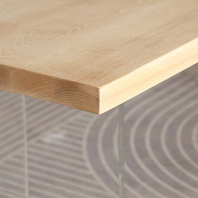 Table à manger rectangulaire en acrylique, Table moderne en bois de pin pour la cuisine