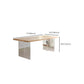 Table à manger rectangulaire en acrylique, Table moderne en bois de pin pour la cuisine