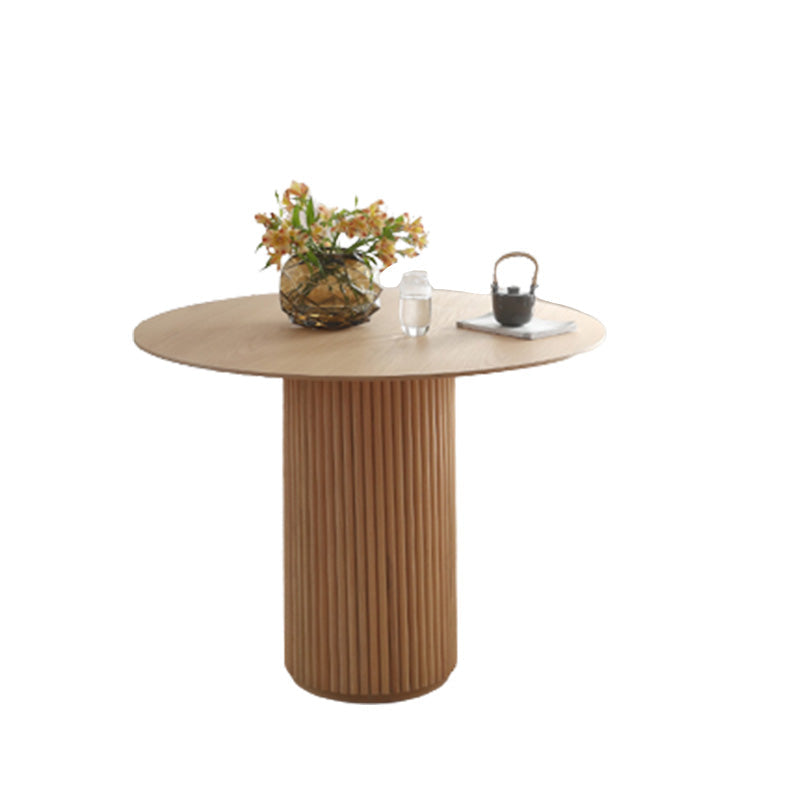 Round Pedestal Base Dining Table Modern Wood Table for Kitchen