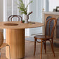 Round Pedestal Base Dining Table Modern Wood Table for Kitchen
