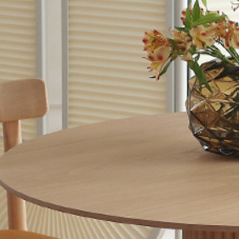 Round Pedestal Base Dining Table Modern Wood Table for Kitchen
