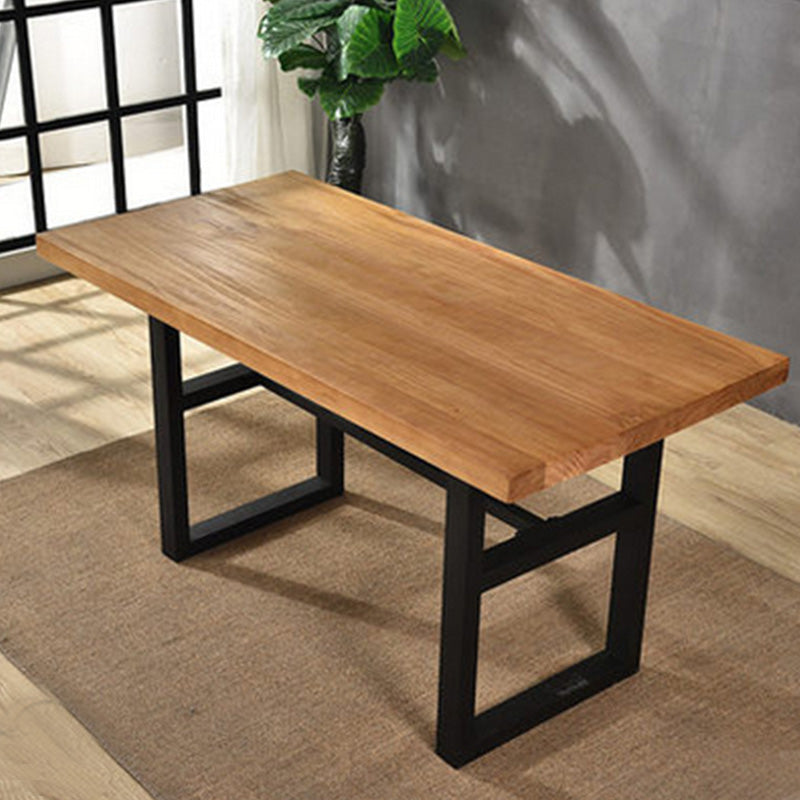 Industrial Solid Wood Top Dining Table Brown Table with Metal Base 47.2"L x 23.6"W x 29.5"H Without Chairs Clearhalo 'Dining Tables & Seating' 'Dining Tables' 'dining_table' 'furn' 'furn_dining_table' 'Furniture' 'Kitchen & Dining Furniture' 6391276