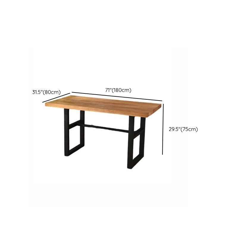 Industrial Solid Wood Top Dining Table Brown Table with Metal Base Clearhalo 'Dining Tables & Seating' 'Dining Tables' 'dining_table' 'furn' 'furn_dining_table' 'Furniture' 'Kitchen & Dining Furniture' 6391282