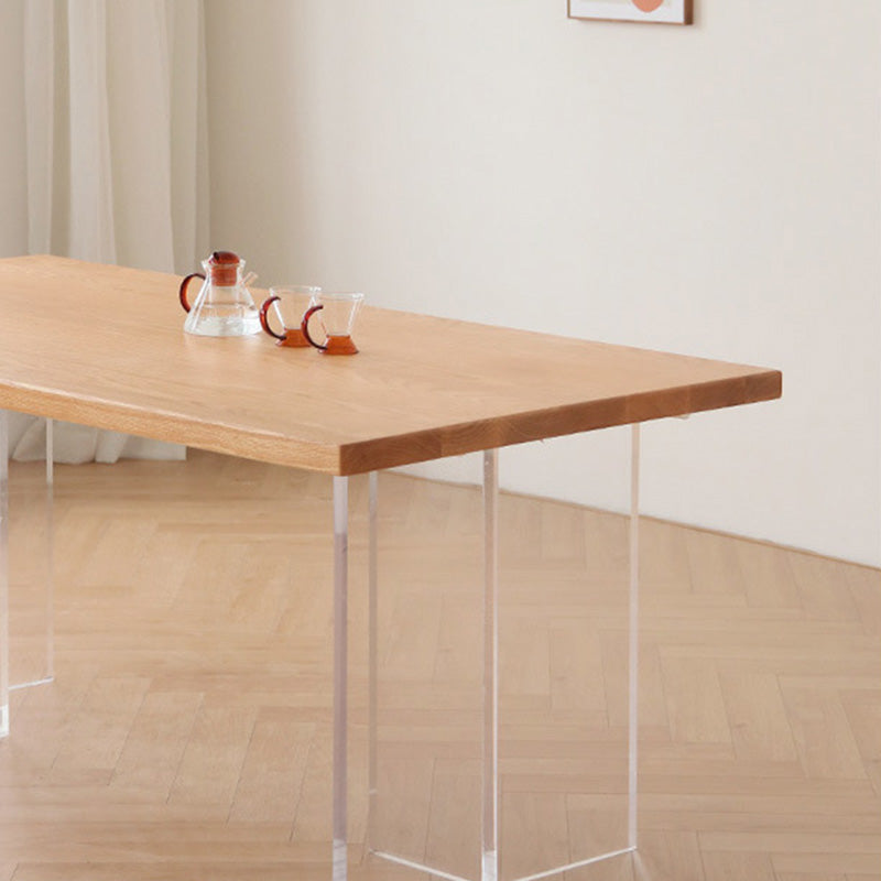 Table rectangulaire Glam en bois avec pieds en acrylique pour la maison