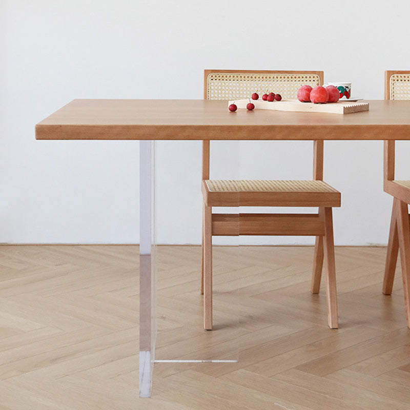 Table rectangulaire Glam en bois avec pieds en acrylique pour la maison
