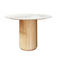 Mesa de comedor de piedra redonda Mesa de comedor moderna con base de pedestal de madera maciza