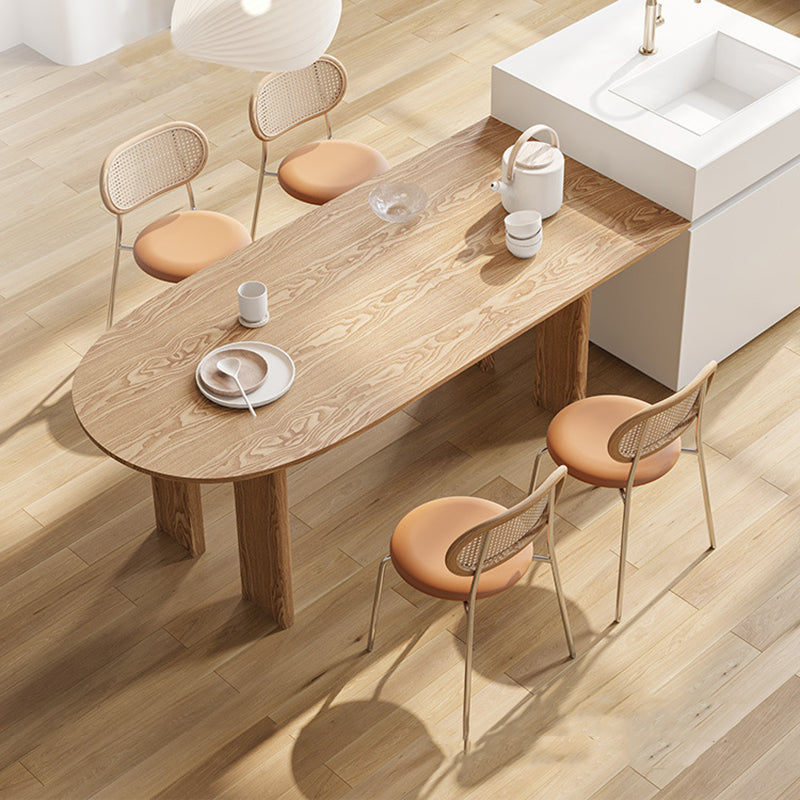 Modern Style Wooden Table Free Form Table with 3 Legs for Home 63"L x 31.5"W x 29.5"H Without Chairs Clearhalo 'Dining Tables & Seating' 'Dining Tables' 'dining_table' 'furn' 'furn_dining_table' 'Furniture' 'Kitchen & Dining Furniture' 6391313