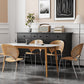 Mesa rectangular moderna de piedra sinterizada con patas de madera para el hogar