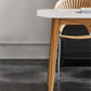 Mesa rectangular moderna de piedra sinterizada con patas de madera para el hogar