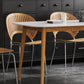 Mesa rectangular moderna de piedra sinterizada con patas de madera para el hogar