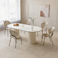 Modern White Dining Table Stone Dining Table for Kitchen Use Oval 70.9"L x 31.5"W x 29.5"H Without Chairs Clearhalo 'Dining Tables & Seating' 'Dining Tables' 'dining_table' 'furn' 'furn_dining_table' 'Furniture' 'Kitchen & Dining Furniture' 6391336