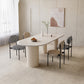 Modern White Dining Table Stone Dining Table for Kitchen Use Free Form 55.1"L x 31.5"W x 29.5"H Without Chairs Clearhalo 'Dining Tables & Seating' 'Dining Tables' 'dining_table' 'furn' 'furn_dining_table' 'Furniture' 'Kitchen & Dining Furniture' 6391337