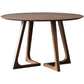 Table à manger ronde à double piédestal Table moderne en bois d'hévéa pour la cuisine