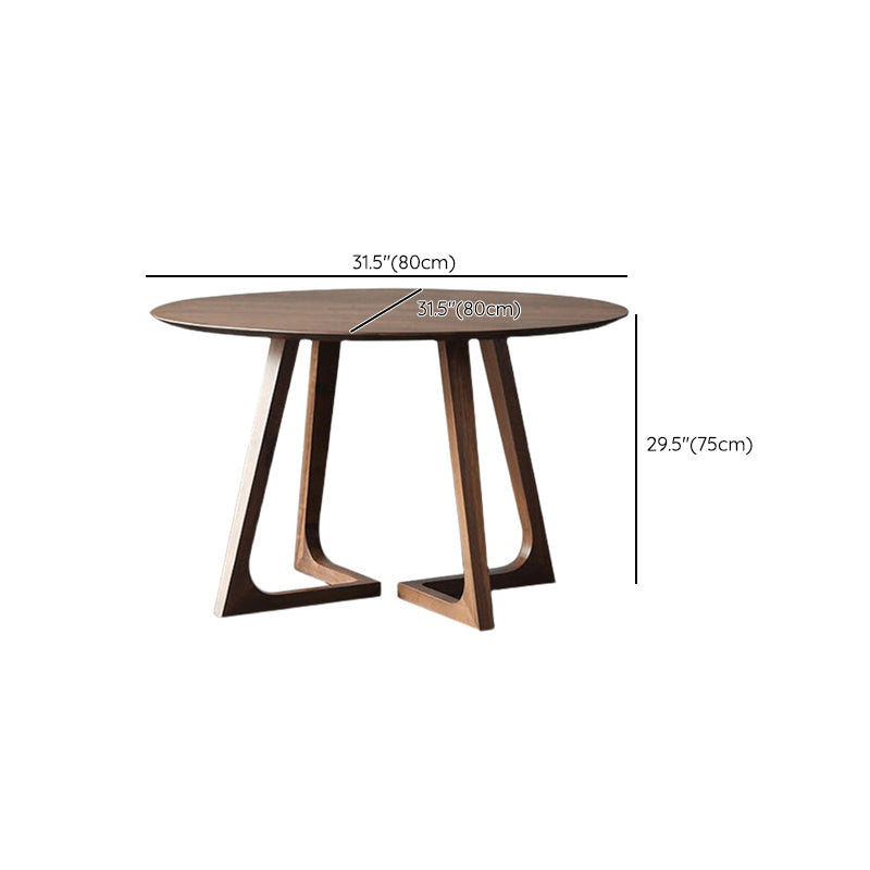 Table à manger ronde à double piédestal Table moderne en bois d'hévéa pour la cuisine