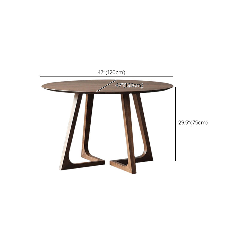 Table à manger ronde à double piédestal Table moderne en bois d'hévéa pour la cuisine