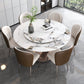 Glam Dining Round Table Sintered Stone Table with Metal Legs for Home Use Clearhalo 'Dining Tables & Seating' 'Dining Tables' 'dining_table' 'furn' 'furn_dining_table' 'Furniture' 'Kitchen & Dining Furniture' 6391398