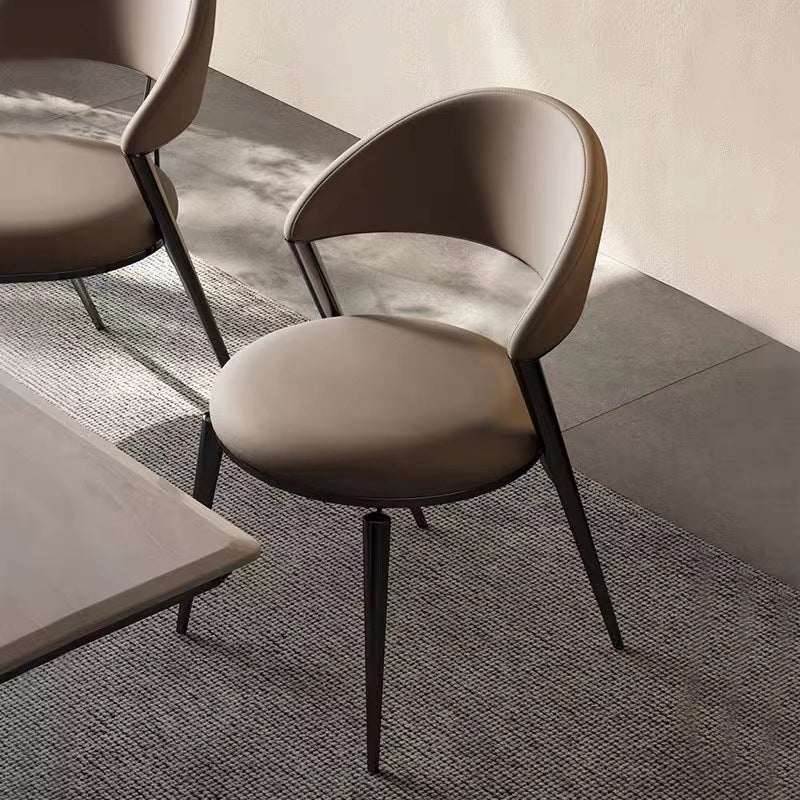 Contemporary Dining Chairs Faux Leather Upholstered Armless Side Chair