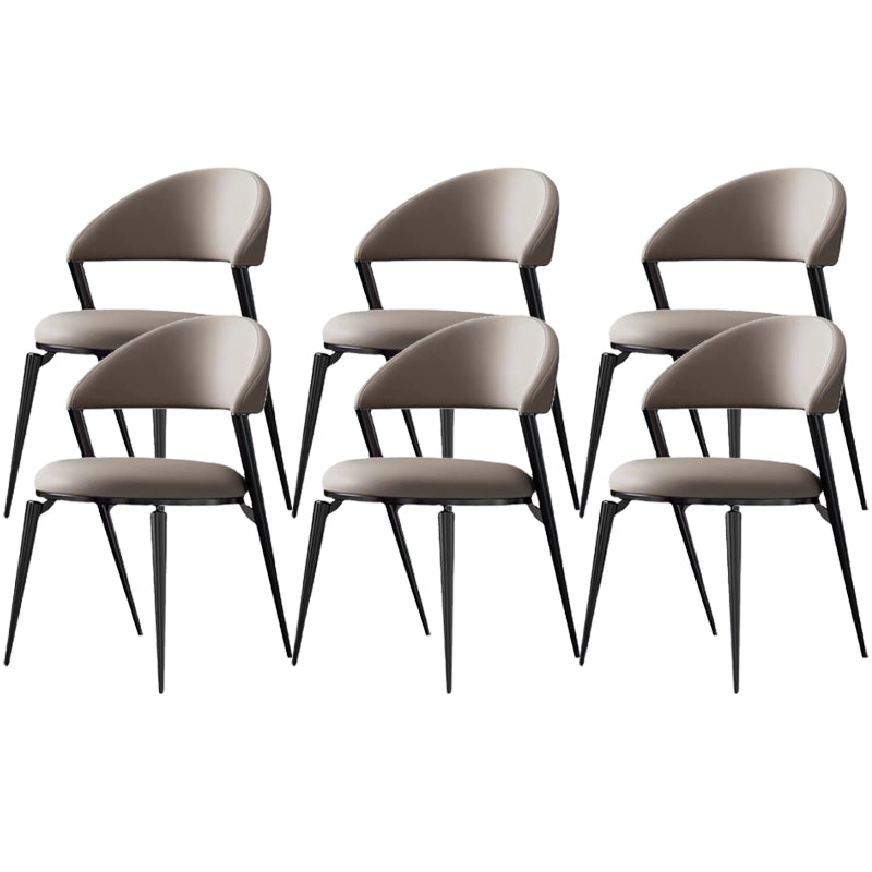 Contemporary Dining Chairs Faux Leather Upholstered Armless Side Chair