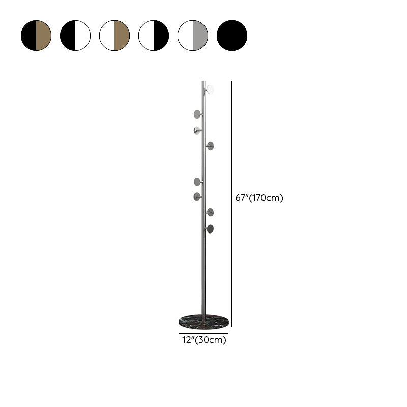 Moderna estante de abrigo Marble Bottom Metal Entry Hall Arbel con ganchos de abrigo