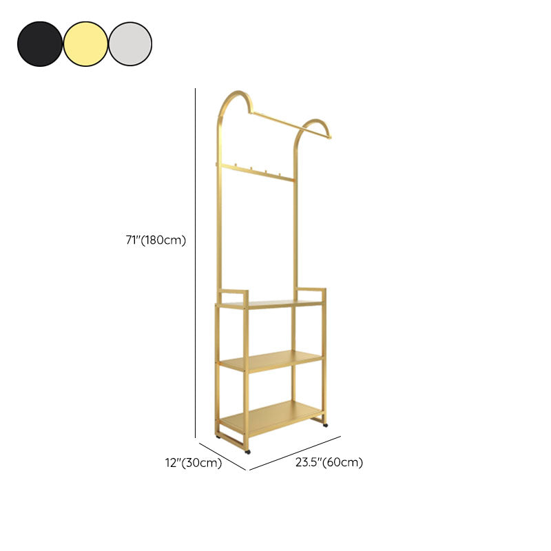 Luxurious Metallic Coat Hanger Free Standing Multicapa Estantes de diseño de la reverencia
