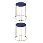 Metal Frame Pouf Plain Round Contemporary Velvet Fade Resistant Ottoman Blue 2 Piece Set Clearhalo 'furn' 'furn_ottomans_poufs' 'Furniture' 'Living Room Furniture' 'Ottomans & Poufs' 'ottomans_poufs' 6394075