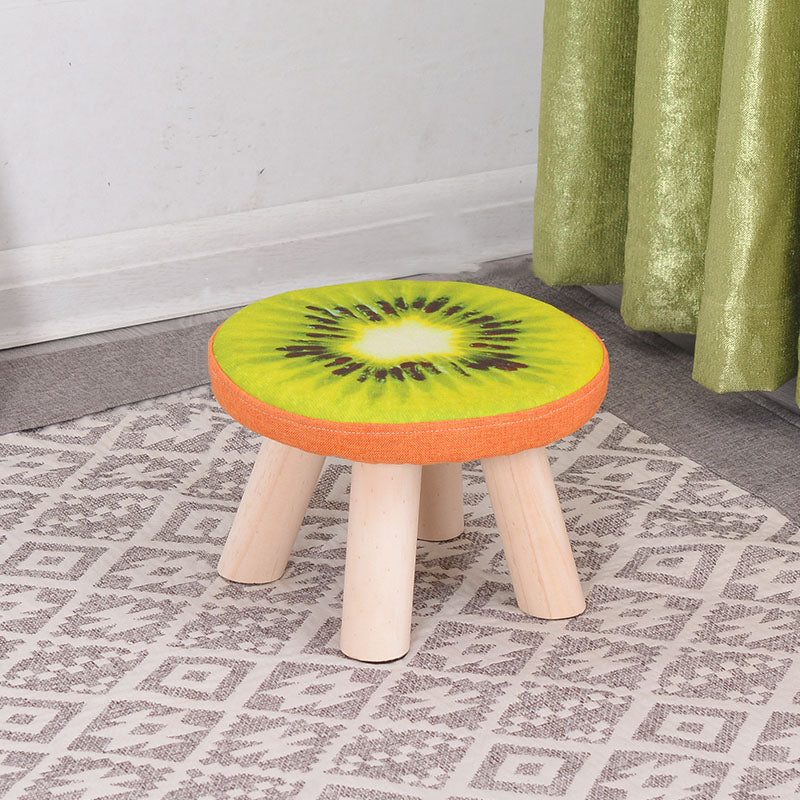 Modern Watermelon Standard Tear Resistant Round Standard for Living Room Green 1 Piece Clearhalo 'furn' 'furn_ottomans_poufs' 'Furniture' 'Living Room Furniture' 'Ottomans & Poufs' 'ottomans_poufs' 6394079