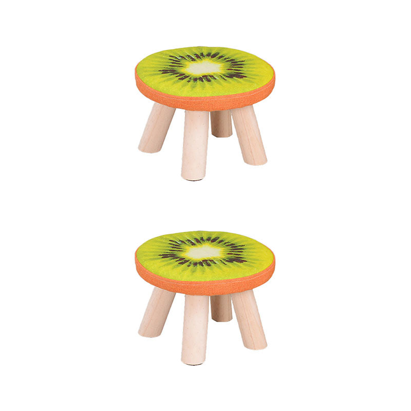 Modern Watermelon Standard Tear Resistant Round Standard for Living Room Green 2 Piece Set Clearhalo 'furn' 'furn_ottomans_poufs' 'Furniture' 'Living Room Furniture' 'Ottomans & Poufs' 'ottomans_poufs' 6394107
