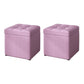 Tufted Pouf Solid Color Fabric Square Scratch Resistant Pouf Ottoman with Storage Purple 2 Piece Set Clearhalo 'furn' 'furn_ottomans_poufs' 'Furniture' 'Living Room Furniture' 'Ottomans & Poufs' 'ottomans_poufs' 6394117