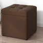 Tufted Pouf Solid Color Fabric Square Scratch Resistant Pouf Ottoman with Storage Brown 1 Piece Clearhalo 'furn' 'furn_ottomans_poufs' 'Furniture' 'Living Room Furniture' 'Ottomans & Poufs' 'ottomans_poufs' 6394143