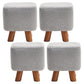 Square Pouf Stool Pure Color Cotton Linen Upholstered Wood Frame Pouf Ottoman 11"L x 11"W x 11"H Dark Gray 4 Piece Set Clearhalo 'furn' 'furn_ottomans_poufs' 'Furniture' 'Living Room Furniture' 'Ottomans & Poufs' 'ottomans_poufs' 6394157