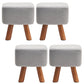 Square Pouf Stool Pure Color Cotton Linen Upholstered Wood Frame Pouf Ottoman 12"L x 12"W x 13"H Dark Gray 4 Piece Set Clearhalo 'furn' 'furn_ottomans_poufs' 'Furniture' 'Living Room Furniture' 'Ottomans & Poufs' 'ottomans_poufs' 6394174