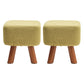 Square Pouf Stool Pure Color Cotton Linen Upholstered Wood Frame Pouf Ottoman 12"L x 12"W x 13"H Green 2 Piece Set Clearhalo 'furn' 'furn_ottomans_poufs' 'Furniture' 'Living Room Furniture' 'Ottomans & Poufs' 'ottomans_poufs' 6394182