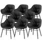 Modern Style Parsons Arm Chair Leather Upholstered Indoor Dining Chair Black 8 Piece Set Clearhalo 'Dining Chairs' 'Dining Tables & Seating' 'dining_chair' 'furn' 'furn_dining_chair' 'Furniture' 'Kitchen & Dining Furniture' 6394365